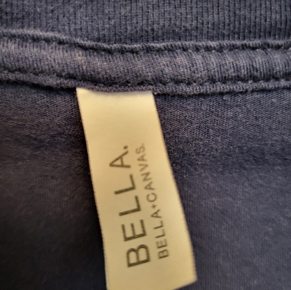 Bella Canvas Women's Blue and White Fitted Graphic Tee - Size XS - Picture 3 of 4